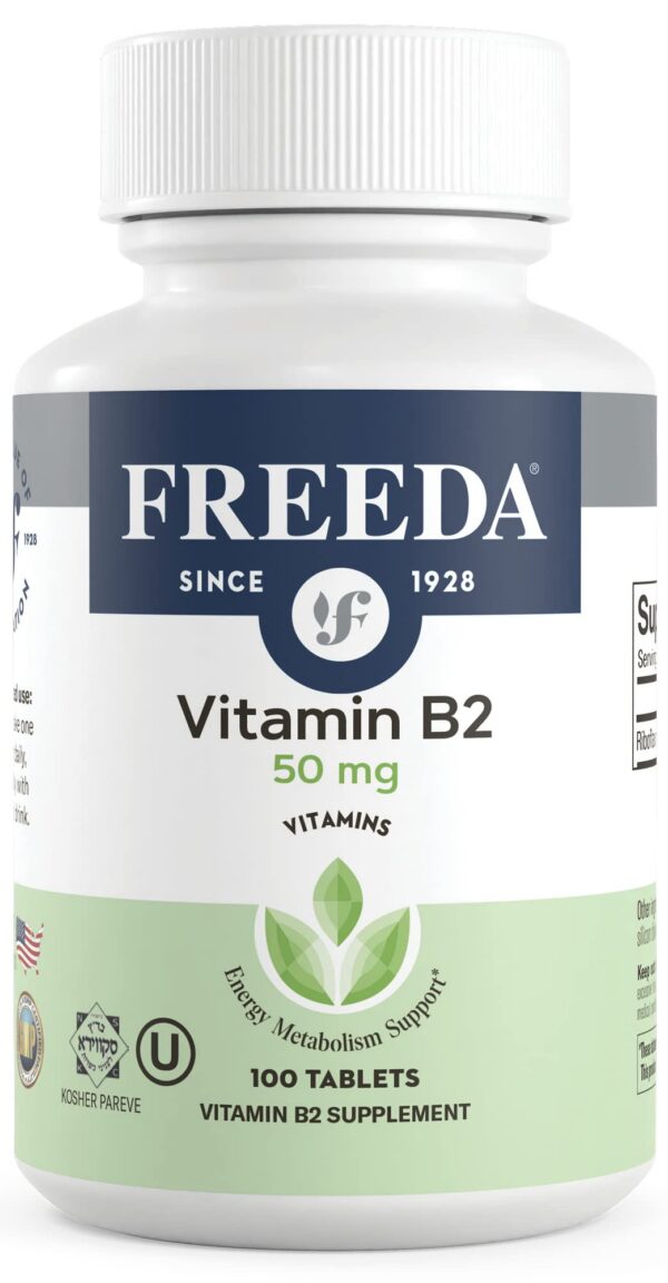 Freeda suplemento vitamina b2 50 mg botella frontal