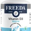 FREEDA Vitamina D3 3000 UI tabletas kosher para salud ósea y muscular