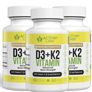 Frasco frontal de Activa Labs Vitamina D3 y K2