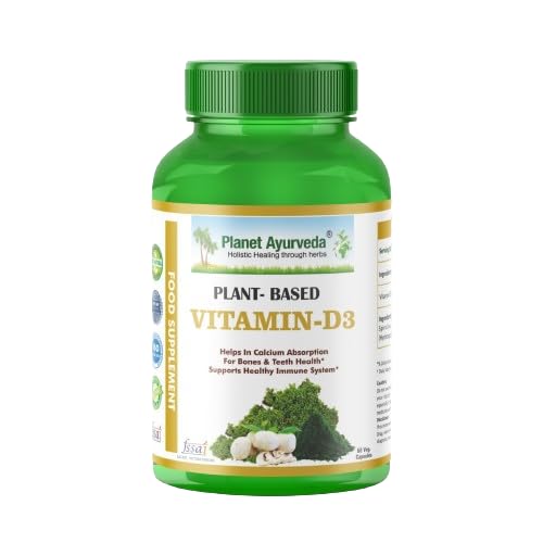 Frente de la botella Planet Ayurveda Vitamina D3 vegetal