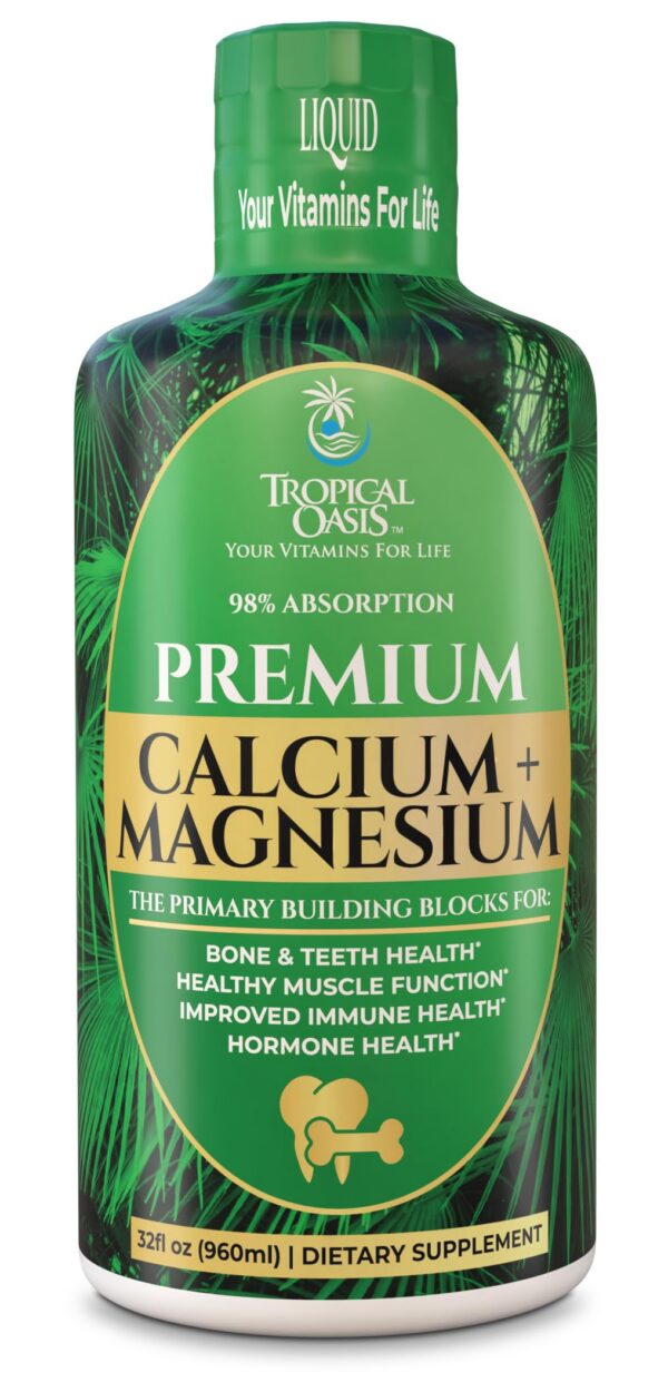 Frente de la botella Tropical Oasis calcio magnesio