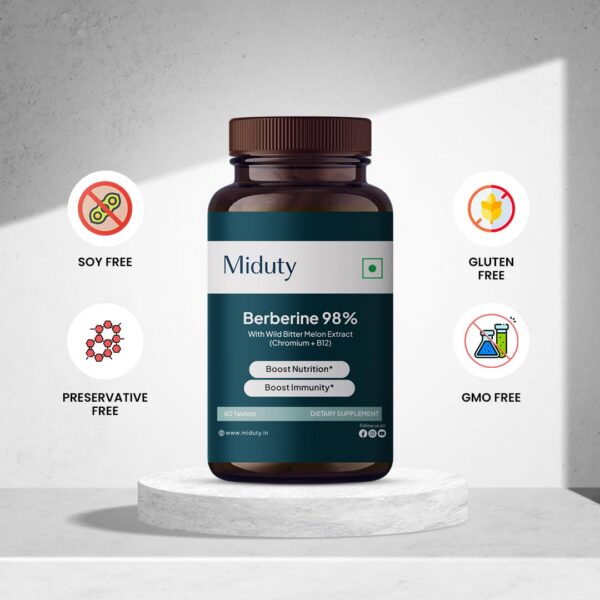 Version 1.0.0 Frente de la caja Miduty Berberina Sin Gluten