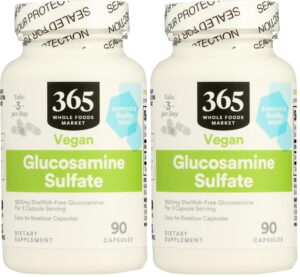 Frente del envase 365 glucosamina 1500 mg cápsulas vegetales