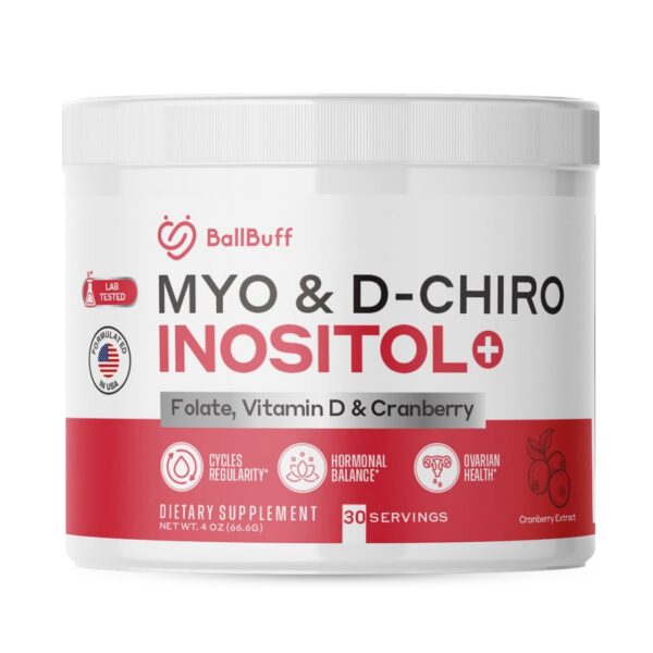 Frente del envase Ballbuff inositol para mujeres