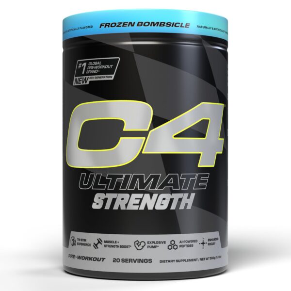Frente del envase Cellucor C4 Ultimate Strength