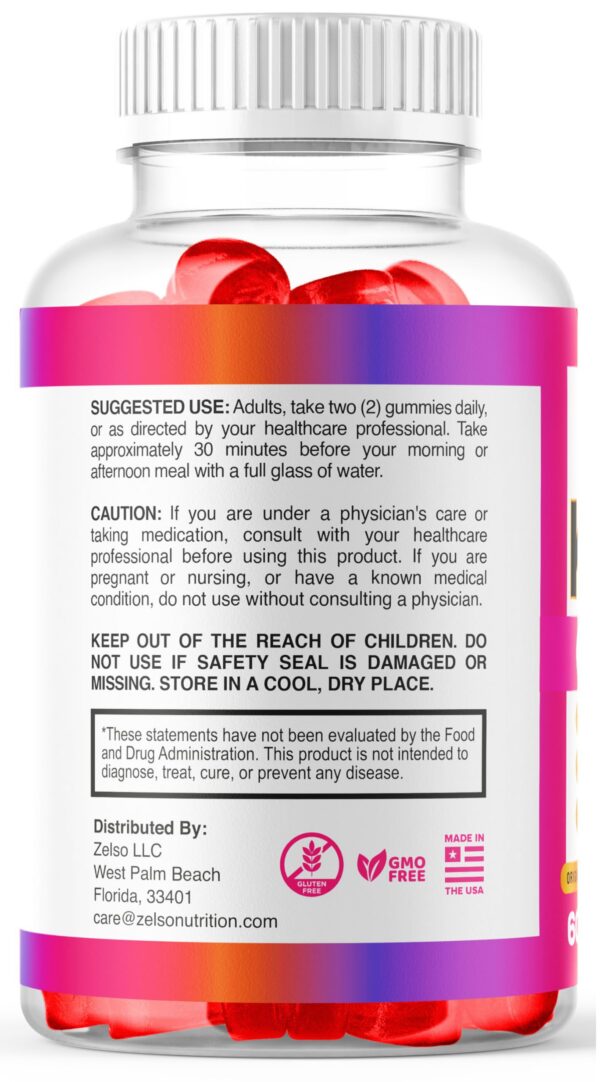 Frente de envase gomitas K3 Mineral Keto ZELSO 180 unidades