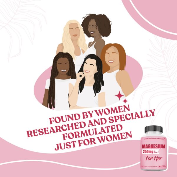 Version 1.0.0 Frente del envase de magnesio para mujeres