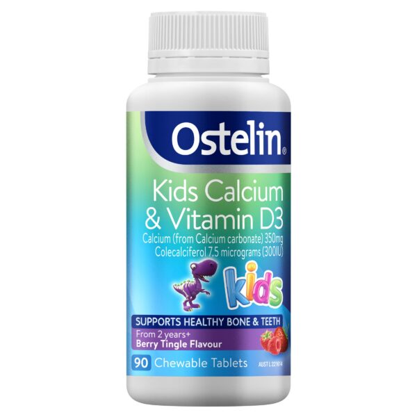 Frente de envase Ostelin Calcium y D3 para niños
