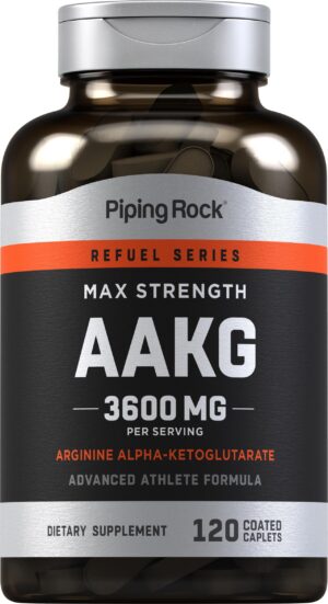 Frente del envase Piping Rock AAKG caplets