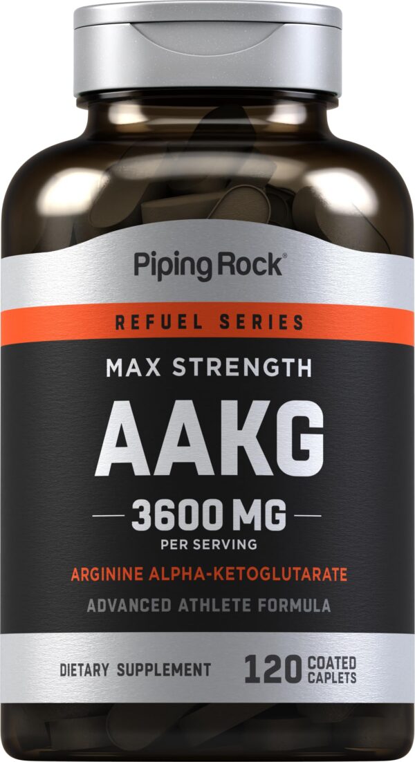 Frente del envase Piping Rock AAKG caplets