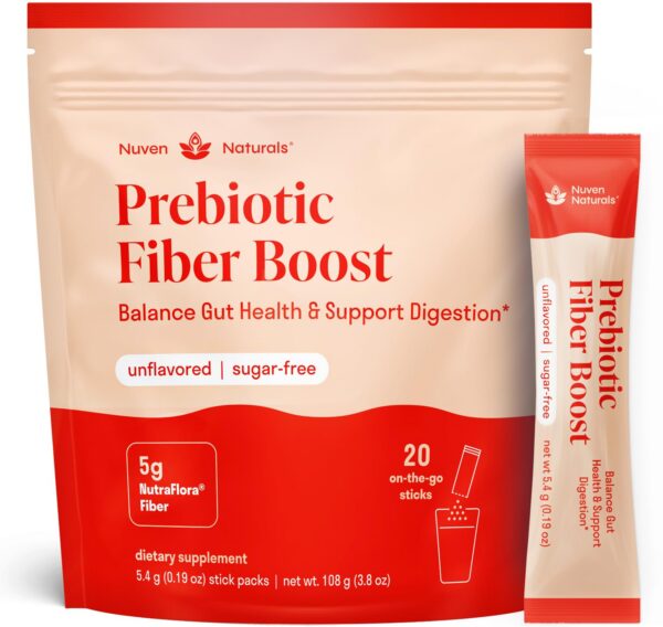 frente del envase de polvo fibra prebiótica