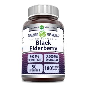 frente envase saúco negro amazing formulas 180 cápsulas