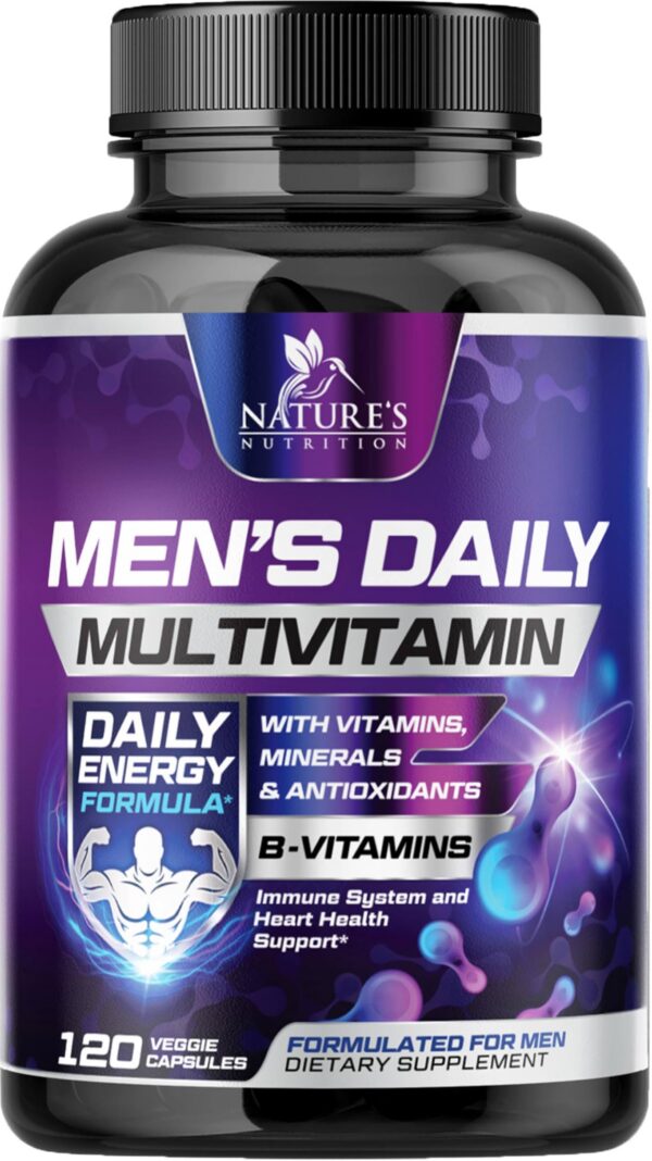 Frente de etiqueta del multivitamínico para hombres Nature's Nutrition