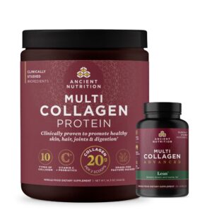Frente de frasco Ancient Nutrition Multi Collagen Advanced Lean Capsules