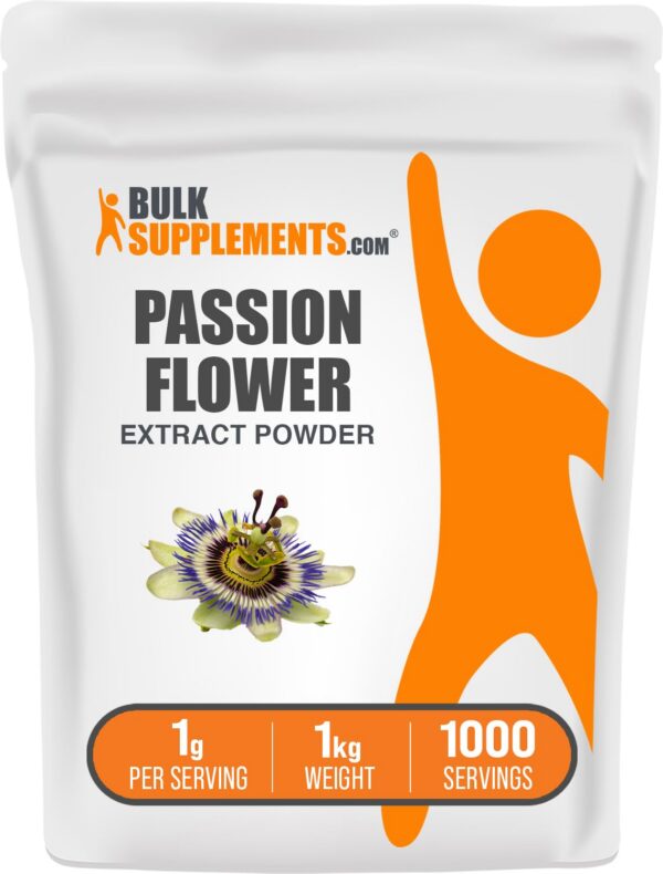 Version 1.0.0 Frente del frasco BulkSupplements flor de la pasion polvo