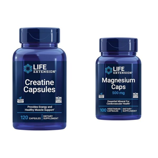 Frente del frasco Life Extension Creatina