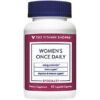 Frente del frasco del multivitamínico diario para mujeres