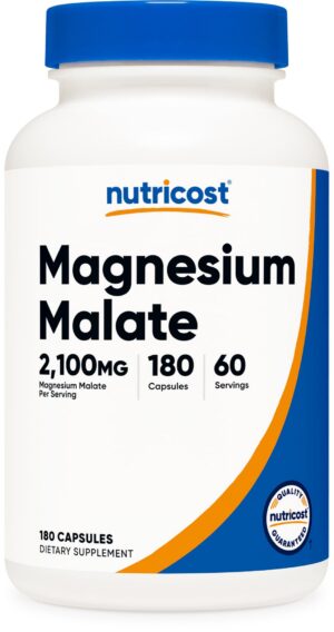 Frente de frasco Nutricost Magnesium Malate 2100 mg
