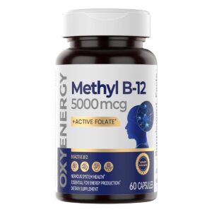 Frente de frasco OxyEnergy B12 5000 mcg