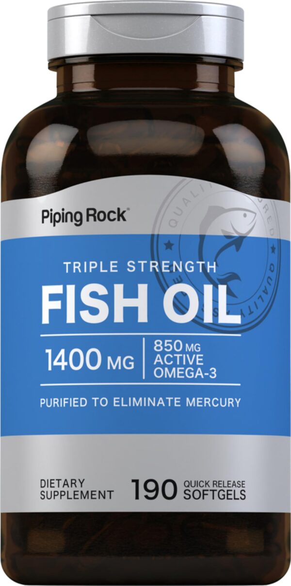 Frente del frasco Piping Rock omega-3