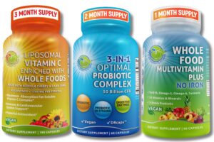 Frente del frasco de probiótico 3-en-1 liposomal