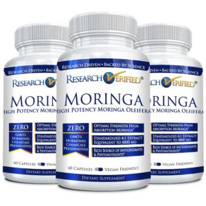 Frente del frasco Research Verified Moringa Oleifera