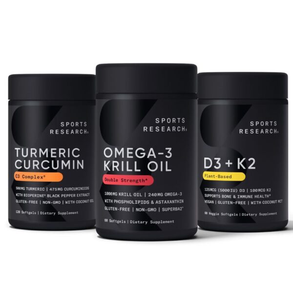 Frente del frasco Sports Research Krill Oil