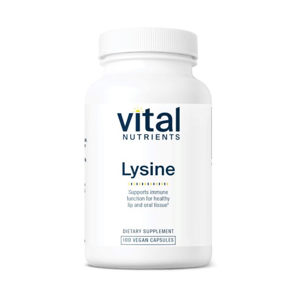 Frente del frasco Vital Nutrients Lysine