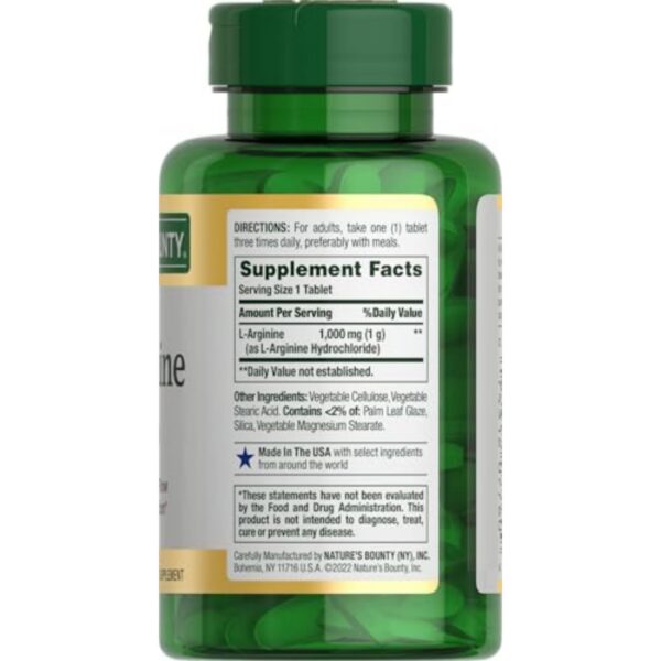 Frasco lateral de L-Arginina 1000 mg