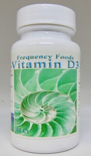 Frasco de Frequency Foods Vitamina D3, 120 cápsulas