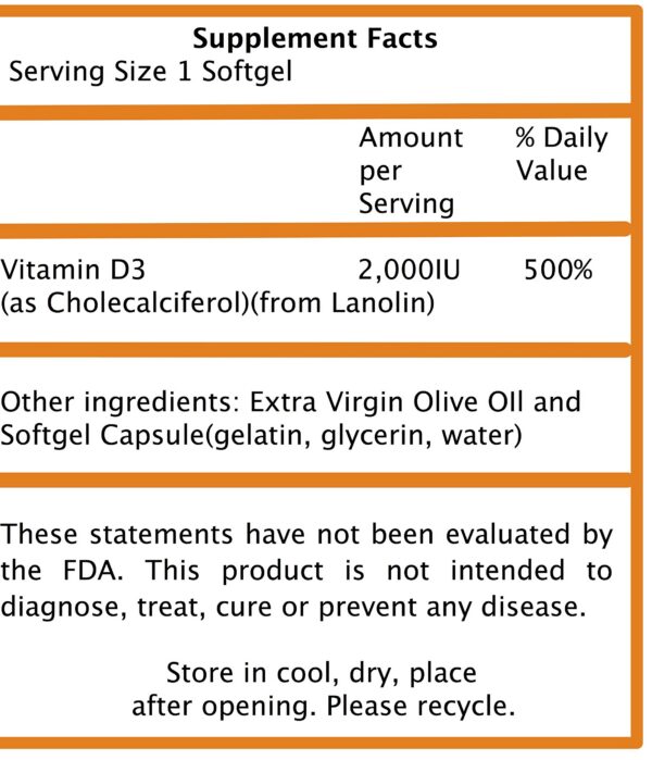 Etiqueta de Frequency Foods Vitamina D3