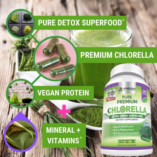 Fresh Healthcare cápsulas chlorella natural detox superalimento