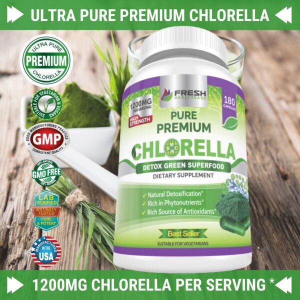 Fresh Healthcare paquete cápsulas chlorella veganas 180 unidades