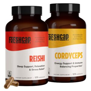 Paquete FreshCap con cápsulas de Reishi y Cordyceps adaptógenos