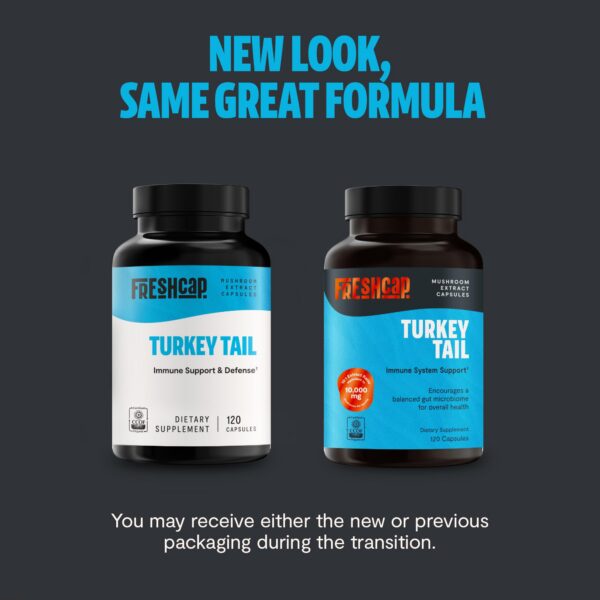 Etiqueta frontal de FreshCap Mushrooms Turkey Tail