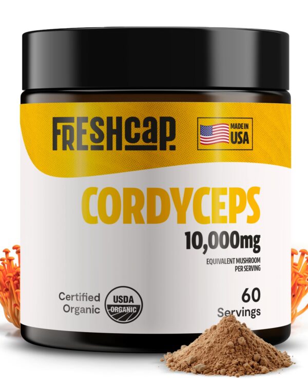FreshCap polvo de hongos Cordyceps frasco 60 porciones