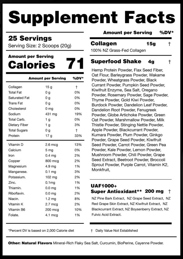 Etiqueta trasera FREZZOR Caldo de Hueso con Colágeno