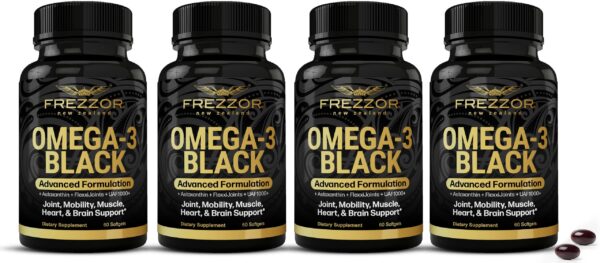 Frascos FREZZOR Omega-3 Black en estante
