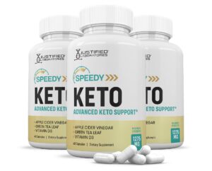 Frente de la botella Justified Speedy Keto ACV pills