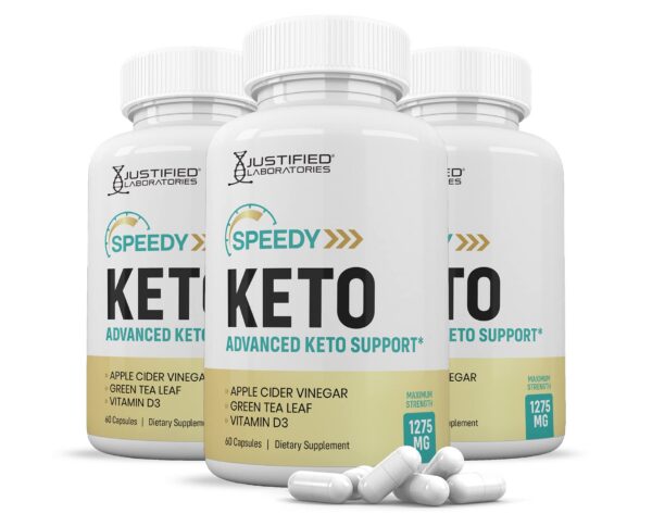 Version 1.0.0 Frente de la botella Justified Speedy Keto ACV pills