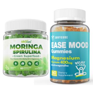 Frente del empaque de EnvyCure moringa spirulina