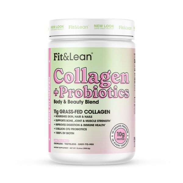 Version 1.0.0 Frente del envase Fit & Lean Collagen + Probiotics