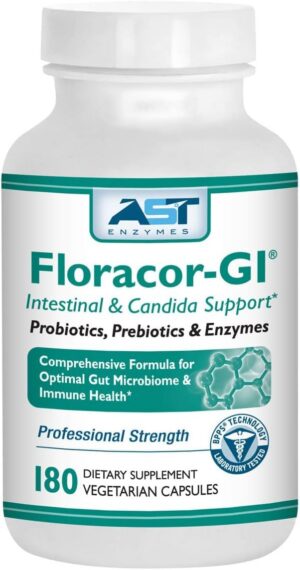 Frente de la etiqueta Floracor-GI Candida Cleanse