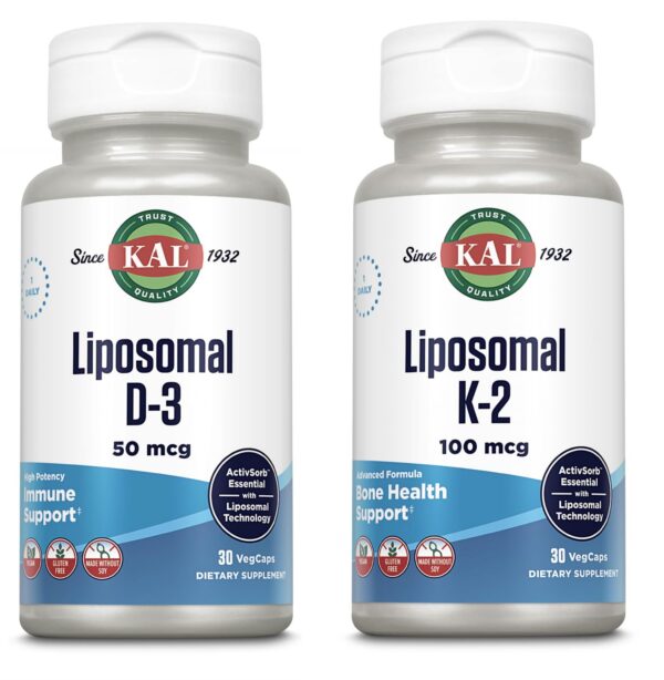 KAL Liposomal Vitamina K2 + D3 - etiqueta frontal