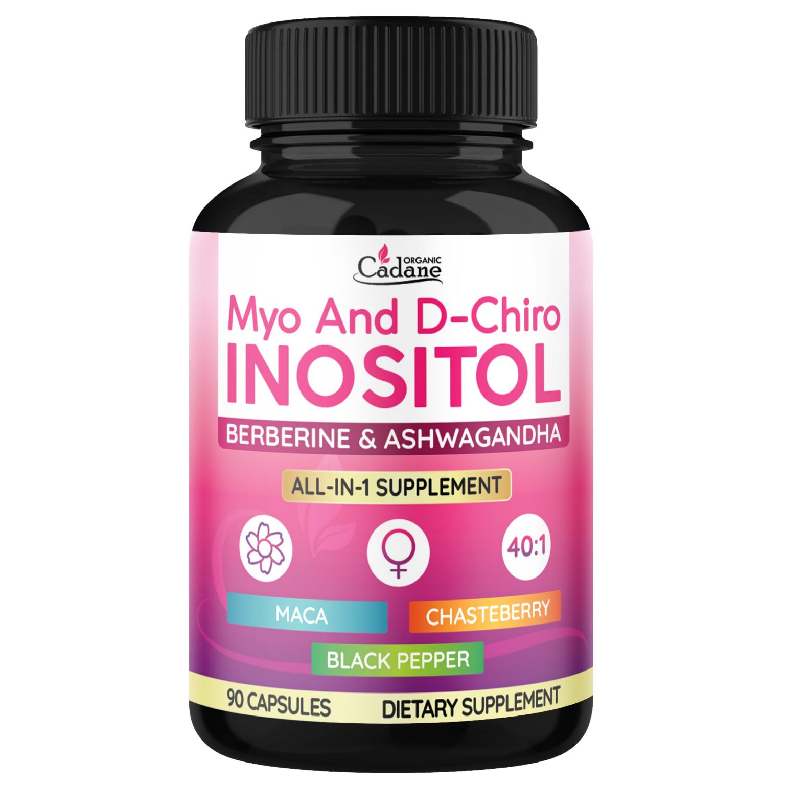 Organic Cadane Myo & D-Chiro Inositol – 90 cápsulas vegano