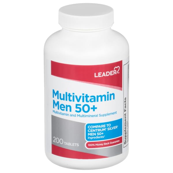 Frente del envase Leader 50+ multivitaminas
