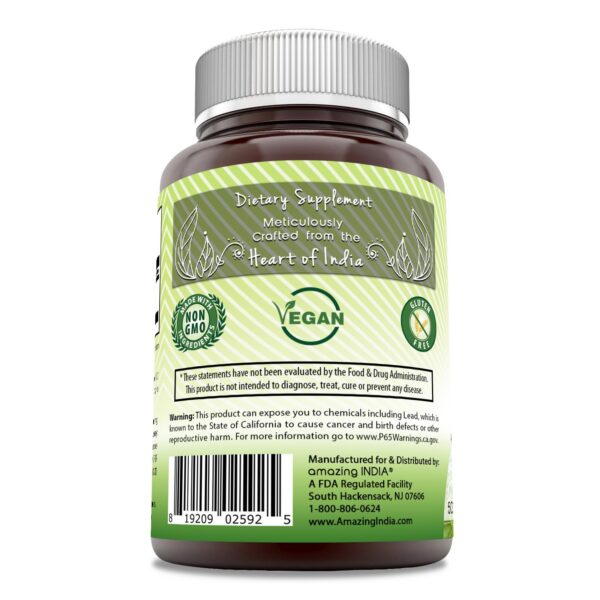 frontal Amazing India suplemento Shatavari cápsulas vegetales