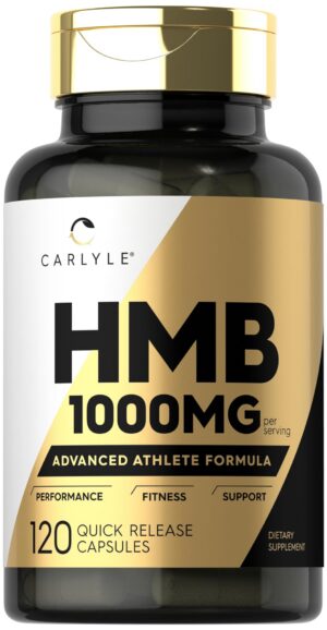 Frontal botella suplemento HMB Carlyle 120 cápsulas