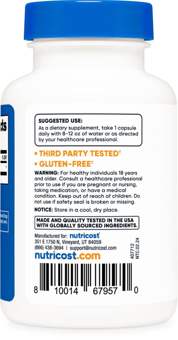 Version 1.0.0 frontal botella yohimbina nutricost 5mg 120 cápsulas