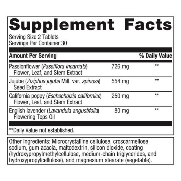 Frontal caja Metagenics Tran-Q Sleep para estrés y sueño